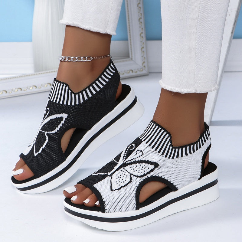 👡 Damen Casual Peep-Toe Platform Sandalen – bequemer Plateauabsatz. luftiges Design & perfekt für Strand. Urlaub & Alltag