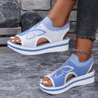 👡 Damen Casual Peep-Toe Platform Sandalen – bequemer Plateauabsatz. luftiges Design & perfekt für Strand. Urlaub & Alltag