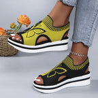 👡 Damen Casual Peep-Toe Platform Sandalen – bequemer Plateauabsatz. luftiges Design & perfekt für Strand. Urlaub & Alltag