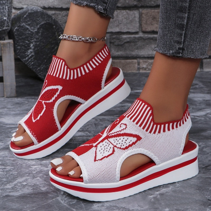 👡 Damen Casual Peep-Toe Platform Sandalen – bequemer Plateauabsatz. luftiges Design & perfekt für Strand. Urlaub & Alltag