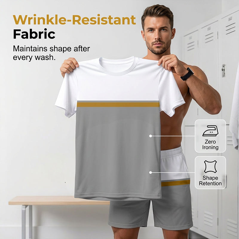 👕Men's Summer Color-Block Sportswear Set☀️