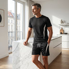 🔥50% OFF!🔥 Men's Waffle Knit T-Shirt & Shorts Set ✈️Free Shipping