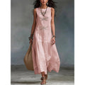 Women's Sleeveless Dragonfly Print Loose Fit Dress