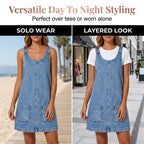 Women's Casual Denim Pinafore Dress