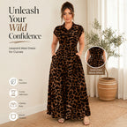 🌸 50% OFF NOW! 🌸Women's Elegant Leopard Print Lapel Dress