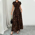 🌸 50% OFF NOW! 🌸Women's Elegant Leopard Print Lapel Dress