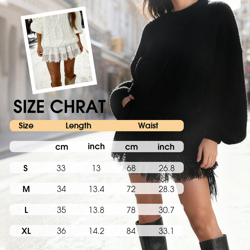 🔥Summer Bestseller🔥Chic Pleated Lace Trim Mini Skirt
