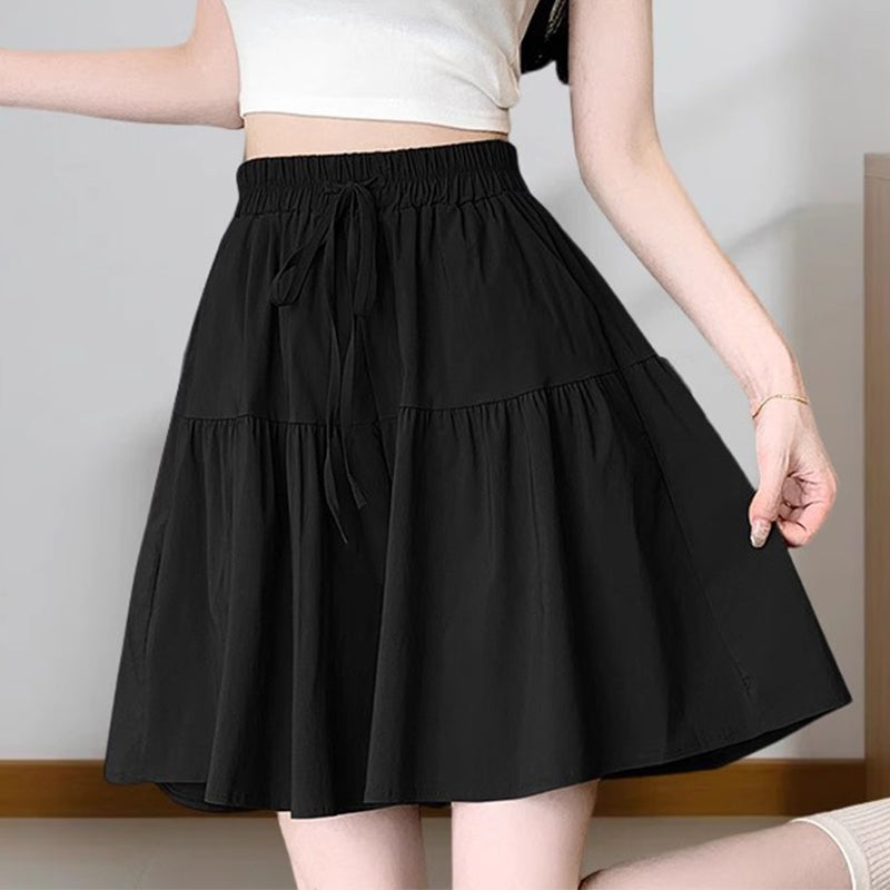 👗🏃Women High Waist Skirt Pants Wide Leg Ruffle Culottes