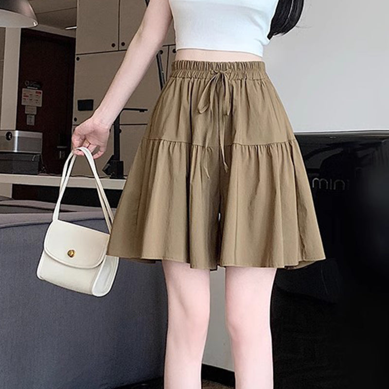 👗🏃Women High Waist Skirt Pants Wide Leg Ruffle Culottes