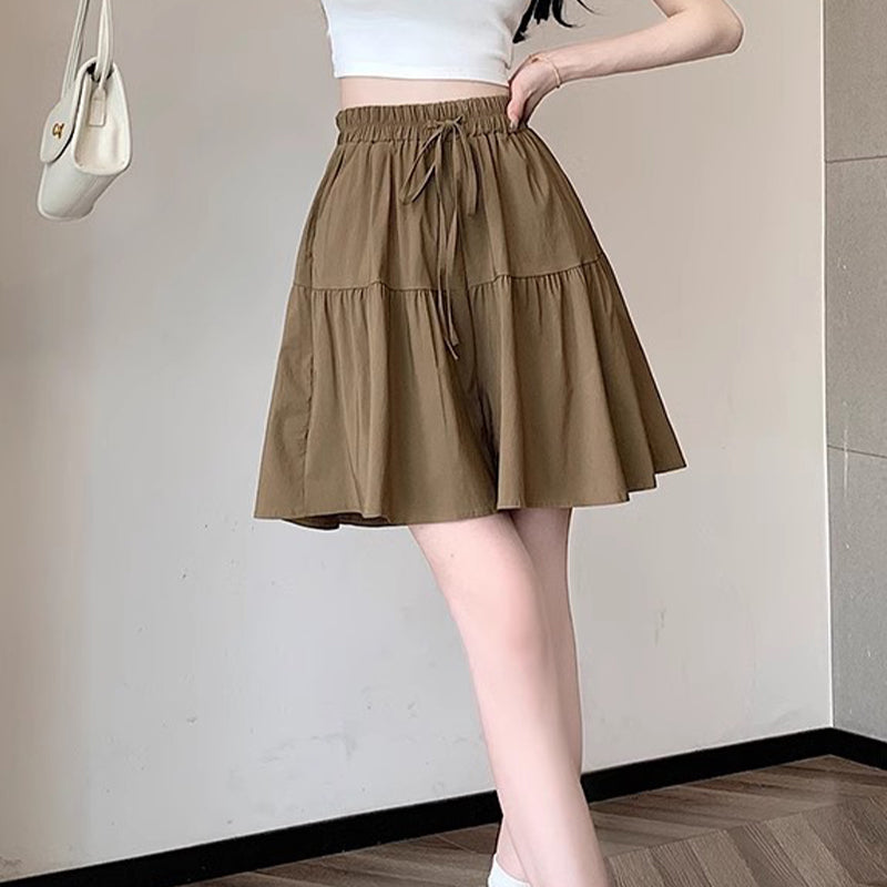 👗🏃Women High Waist Skirt Pants Wide Leg Ruffle Culottes