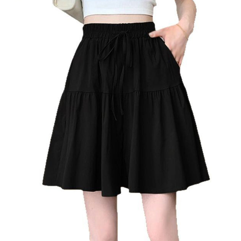 👗🏃Women High Waist Skirt Pants Wide Leg Ruffle Culottes