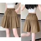 👗🏃Women High Waist Skirt Pants Wide Leg Ruffle Culottes