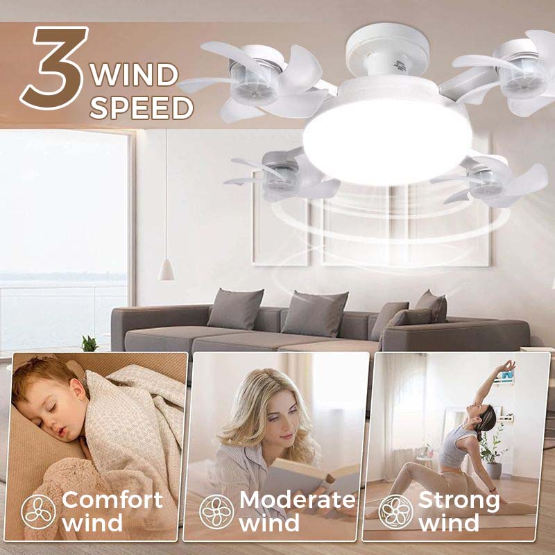 🌀 New ceiling fan light with E27 socket – 2-in-1 quiet LED fan with remote control. energy-efficient combination of cooling and lighting for the home. in the bedroom