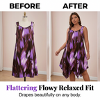 ⏳Time-Limited Special⏰ Elegant Gradient Print Sleeveless Dress – Asymmetrical Hem. O-Ring Straps. Flowy ✨