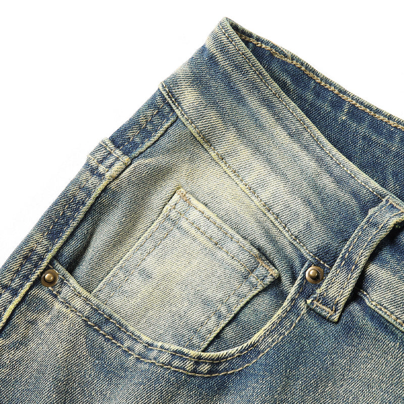 👖 Men's Deconstructed Frayed Flare Jeans — Raw Seams. Relaxed Fit. Streetwear Edge