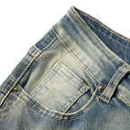 👖 Men's Deconstructed Frayed Flare Jeans — Raw Seams. Relaxed Fit. Streetwear Edge