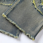👖 Men's Deconstructed Frayed Flare Jeans — Raw Seams. Relaxed Fit. Streetwear Edge