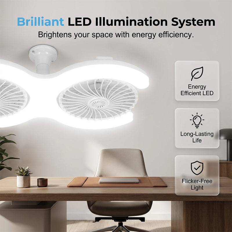 💡🌀 50% OFF! Double-head LED ceiling fan with light – 2 independent heads. 3 speeds. and remote control – Perfect for large rooms ✨