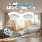 💡🌀 50% OFF! Double-head LED ceiling fan with light – 2 independent heads. 3 speeds. and remote control – Perfect for large rooms ✨