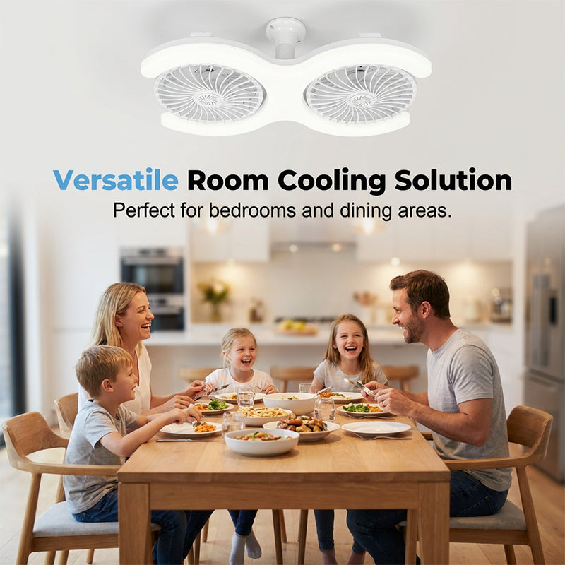 💡🌀 50% OFF! Double-head LED ceiling fan with light – 2 independent heads. 3 speeds. and remote control – Perfect for large rooms ✨