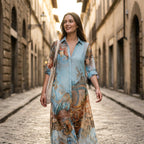 👗 LIMITED-TIME 50% OFF! ✨ Elegant Retro Print Maxi Dress – V-Neck Button-Down. Flowy Silhouette. Boho Chic 🌸