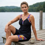 Women's Flowy Tankini Top and Shorts Swimsuit