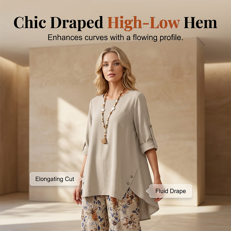 👚 50% OFF NOW! 🌿 Women's Cotton Linen Half Sleeve Top ＆ Pants Set – Breathable & lightweight – Perfect for summer. office or casual days – relaxed fit with natural texture 🌸✨