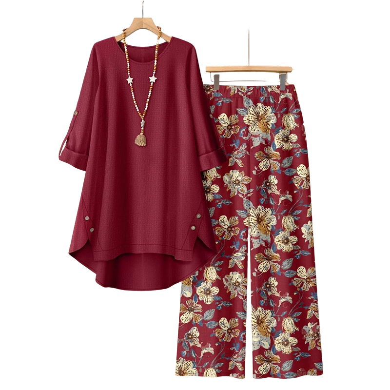 👚 50% OFF NOW! 🌿 Women's Cotton Linen Half Sleeve Top ＆ Pants Set – Breathable & lightweight – Perfect for summer. office or casual days – relaxed fit with natural texture 🌸✨