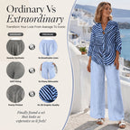 👕Women's Summer Striped 2-Piece Set - Throw On - Look Stylish Instantly☀️