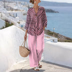 👕Women's Summer Striped 2-Piece Set - Throw On - Look Stylish Instantly☀️