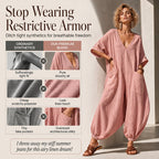 Women's Summer Loose V-Neck Jumpsuit