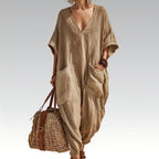 Women's Summer Loose V-Neck Jumpsuit