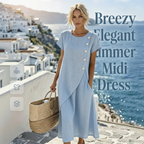Women's Summer Round Neck Elegant Solid Color Dress