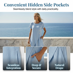 Women's Summer Round Neck Elegant Solid Color Dress