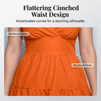 Women V Neck Ruffle Strap Summer Dress A Line Tiered Party Mini Dress