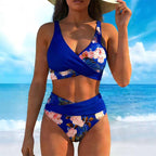 👙 Women's Floral Print High Waist Bikini Set