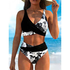 👙 Women's Floral Print High Waist Bikini Set