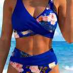 👙 Women's Floral Print High Waist Bikini Set