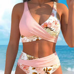 👙 Women's Floral Print High Waist Bikini Set