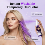 🥳2026 HOT SALE🥳💞50K+ SOLD!💨🌈 50% OFF! Temporary Hair Color Spray – Instant purple highlights. washable & gentle. No residue. no damage. Try a new look today! 🌟💜