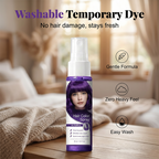 🥳2026 HOT SALE🥳💞50K+ SOLD!💨🌈 50% OFF! Temporary Hair Color Spray – Instant purple highlights. washable & gentle. No residue. no damage. Try a new look today! 🌟💜