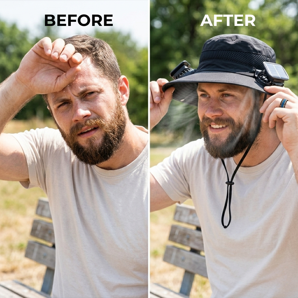 Stay Cool Under the Sun – Solar-Powered Fan Visor Hat ☀️❄️🧢
